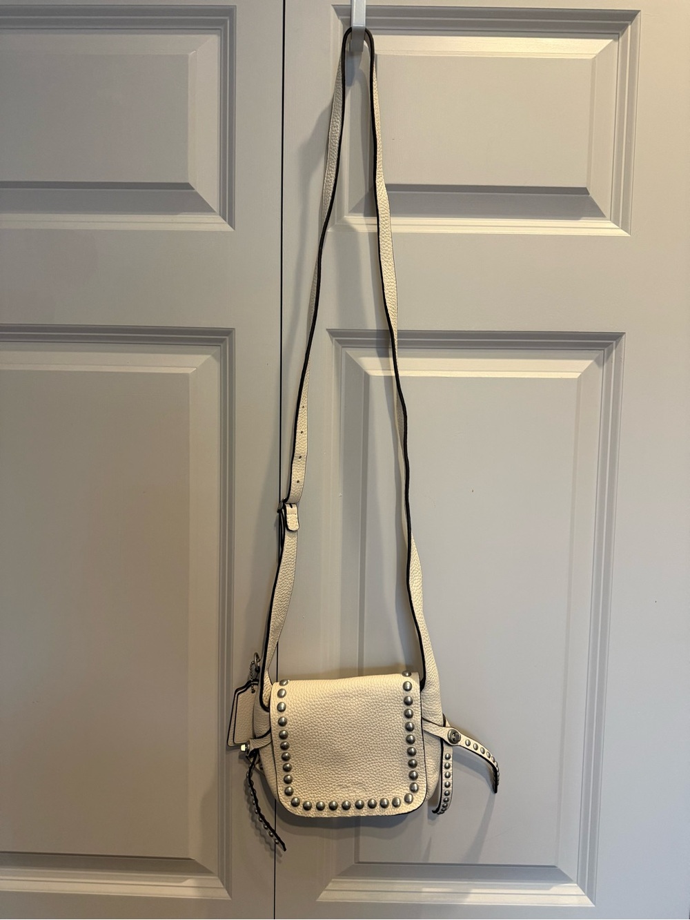 Coach Dakotah Mini Studded Crossbody Bag - Cream Pebbled Leather